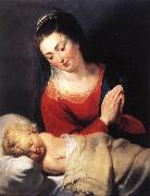 RUBENS, Pieter Pauwel Virgin in Adoration before the Christ Child f oil painting reproduction